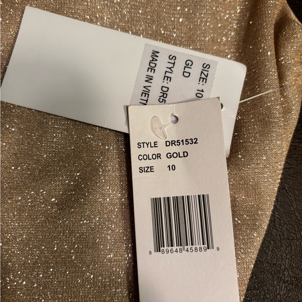 Donna Ricco Gold Ruched Sheath Dress - Picture 4 of 4